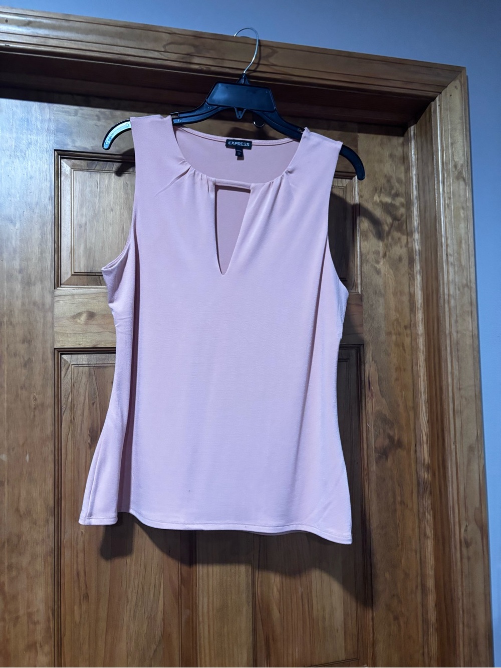 Express Sleeveless Blush Pink Keyhole Top
